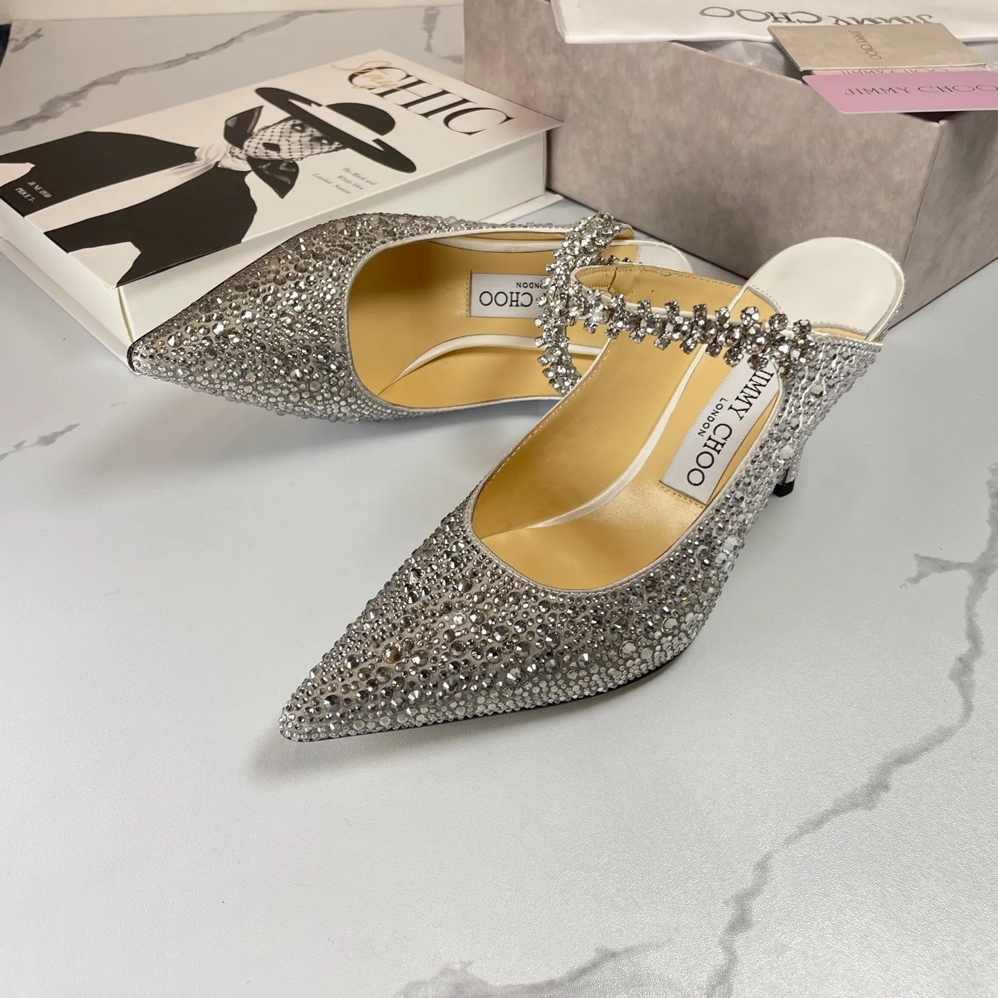 👟👟Ex-factory price 680👟👟 Jimmy Choo BING 65 diamond high heels 35-40 (41 42 43 customized)